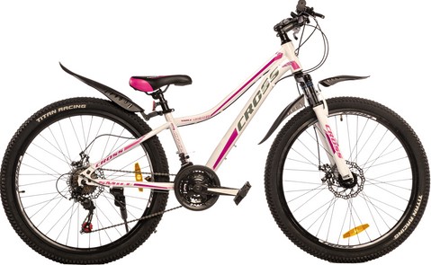 Фотографія Велосипед Cross SMILE 26" розмір XS рама 13" 2022 Білий Рожевий
